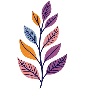 אייקון מאויר של ענף צבעוני המייצג צמיחה, פריחה ותוצרי סדנת חוסן וכתיבה - מתוך רשימת הערכים של מאיה וקסלר